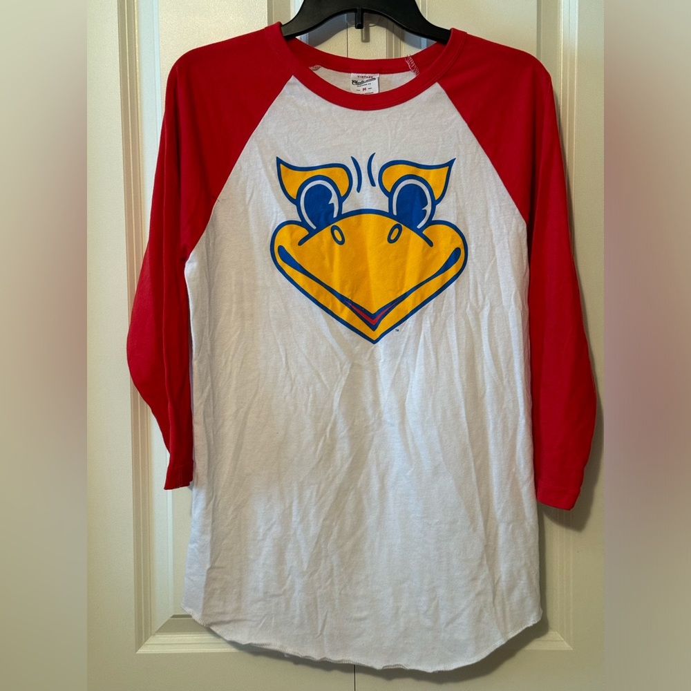 Kansas Jayhawks Charlie Hustle Shirt Ladies Med 3/4 sleeve